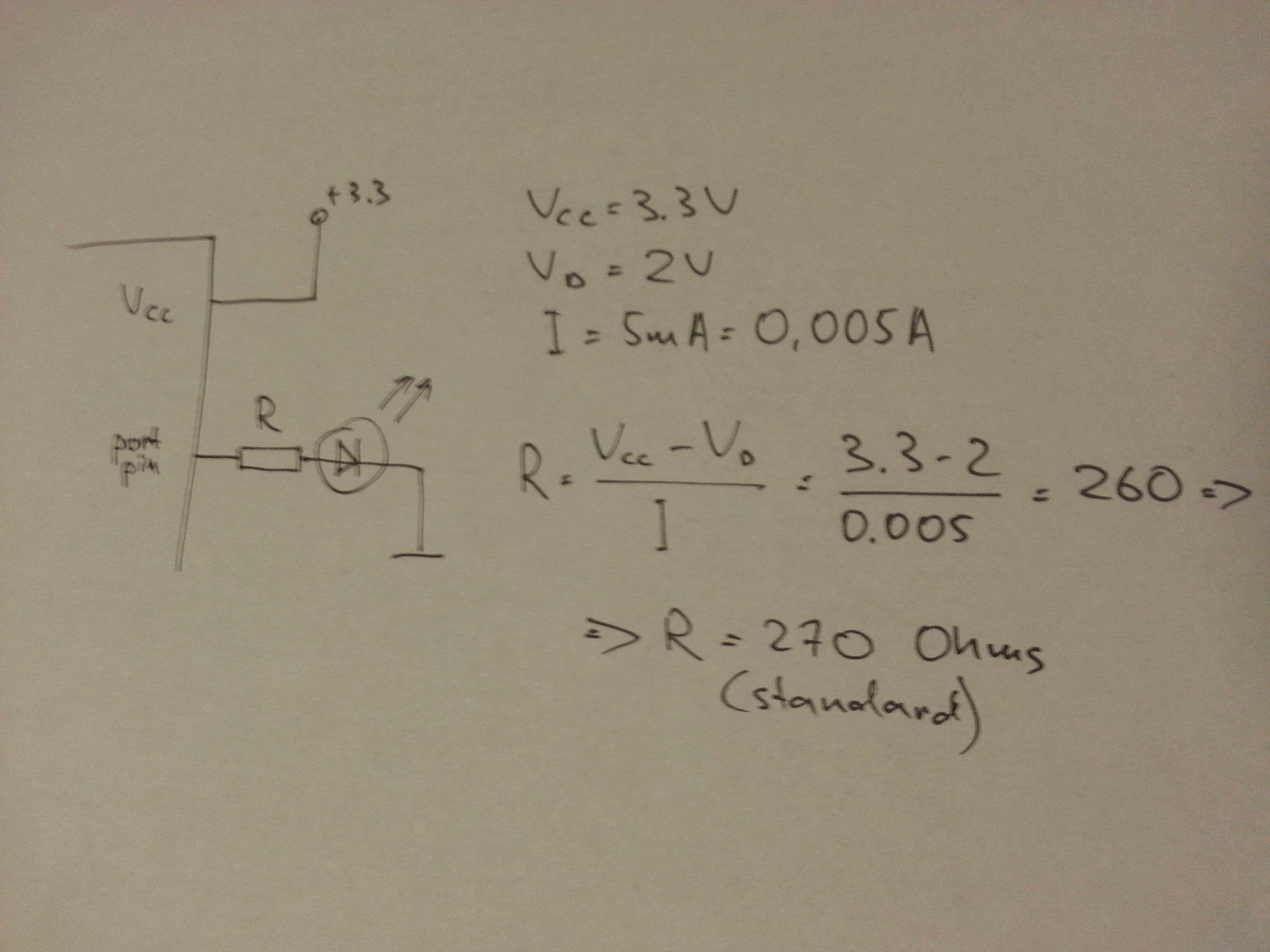How to calculate the value of a current limiting resistor